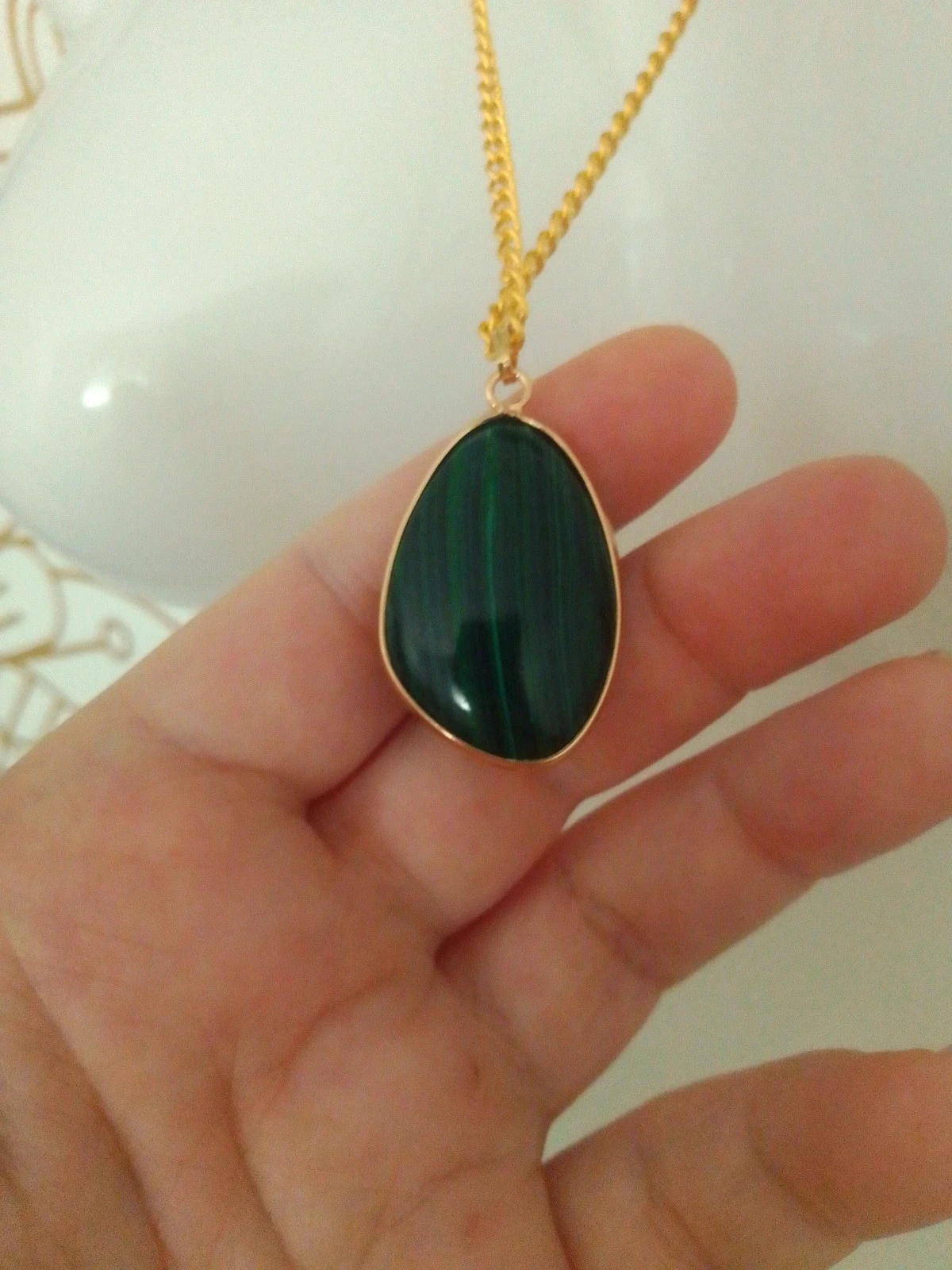 Collar de piedra malaquita – photo 2